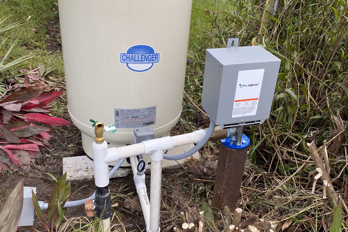 well pressure tank and pump control box